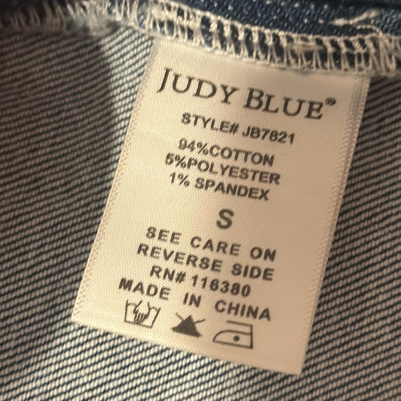 Judy Blue Color Block Button Down Long Sleeve Denim Jacket - Picture 12 of 15